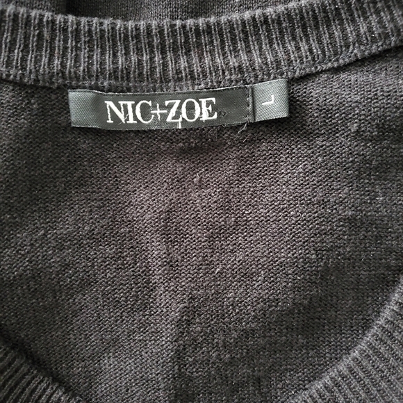 Nic+Zoe Toggle Cardigan Sweater Black - Picture 4 of 6